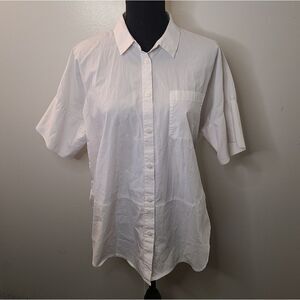 Women's‎ Athleta White Button Collar Shirt Small
